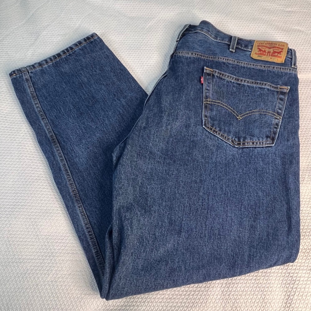 Levis 550 Relaxed Fit Mens Jeans 48x36 Medium Wash Blue Denim Big&Tall Cotton